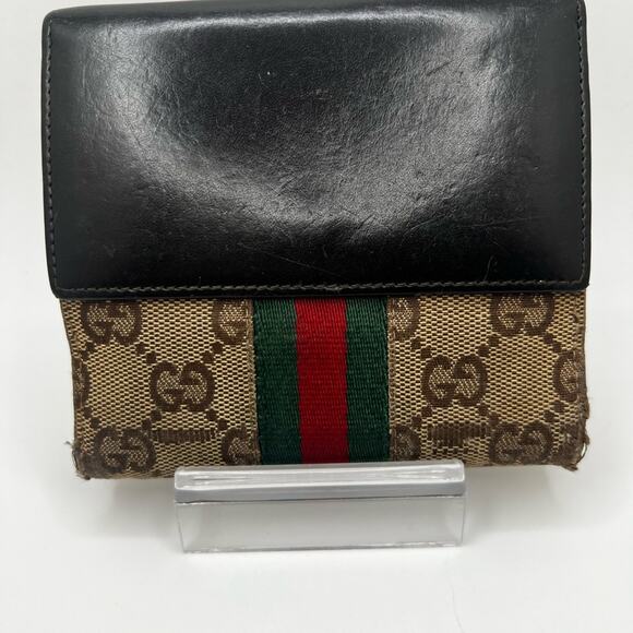 GUC Gucci Vintage Tan Sherry Wallet - Picture 3 of 9